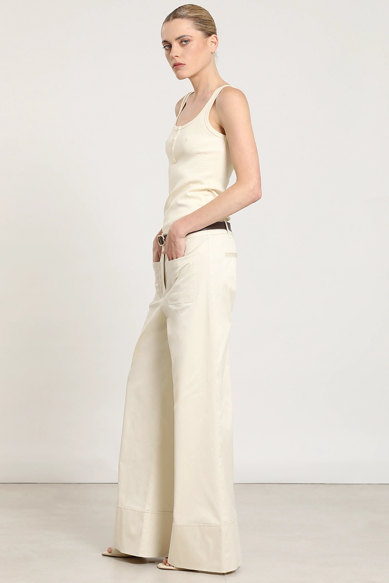 PANTALON PALAZZO, TIRO ALTO, CRUDO LIOLA - 3