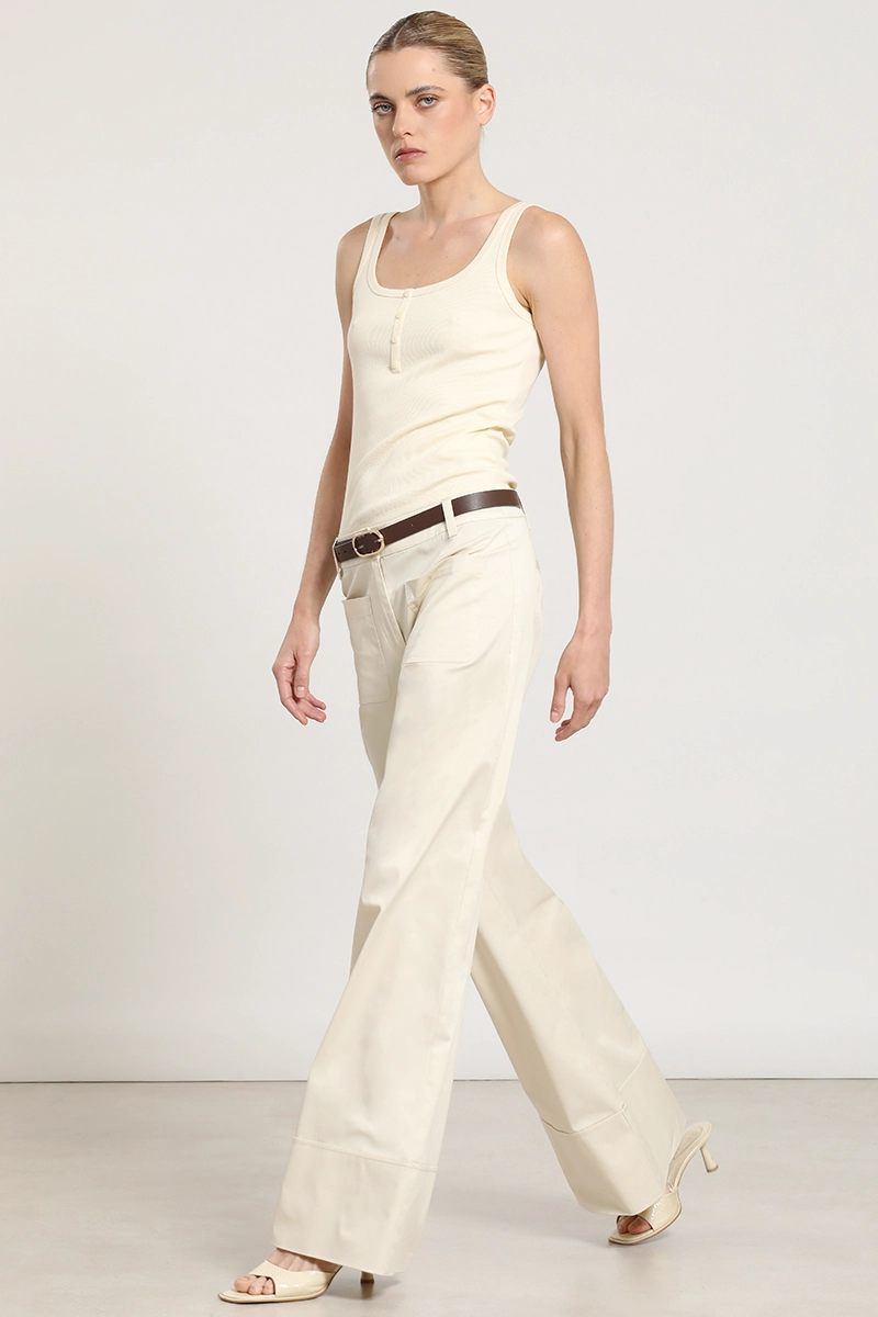 PANTALON PALAZZO, TIRO ALTO, CRUDO LIOLA - 6