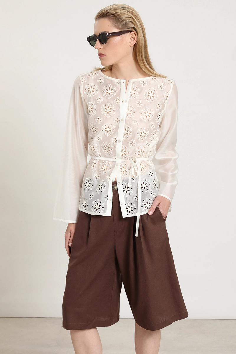 BLUSA FANTASIA BRODERIE, CRUDO LIOLA - 1