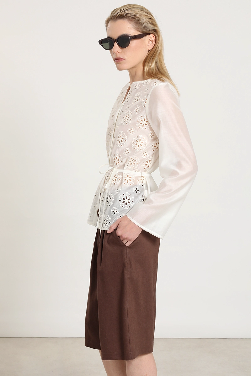 BLUSA FANTASIA BRODERIE, CRUDO LIOLA - 5