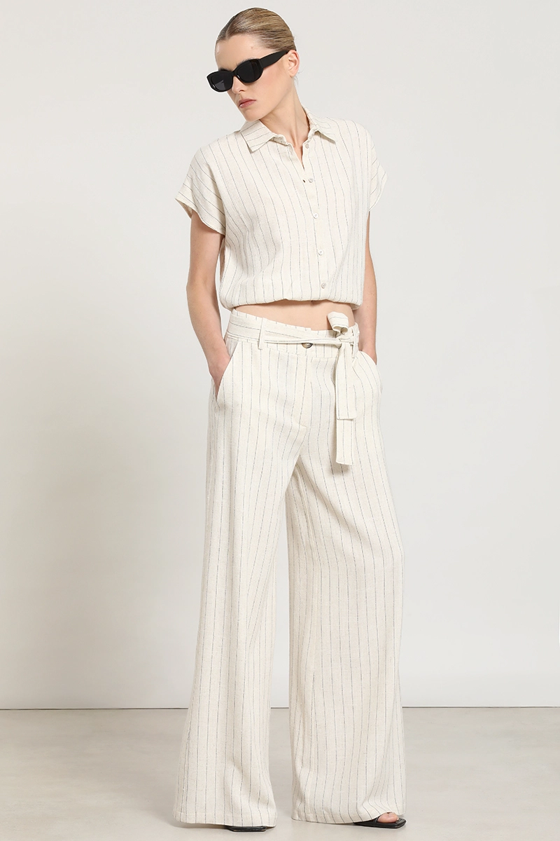 PANTALON RECTO, TIRO ALTO, CRUDO LIOLA - 1