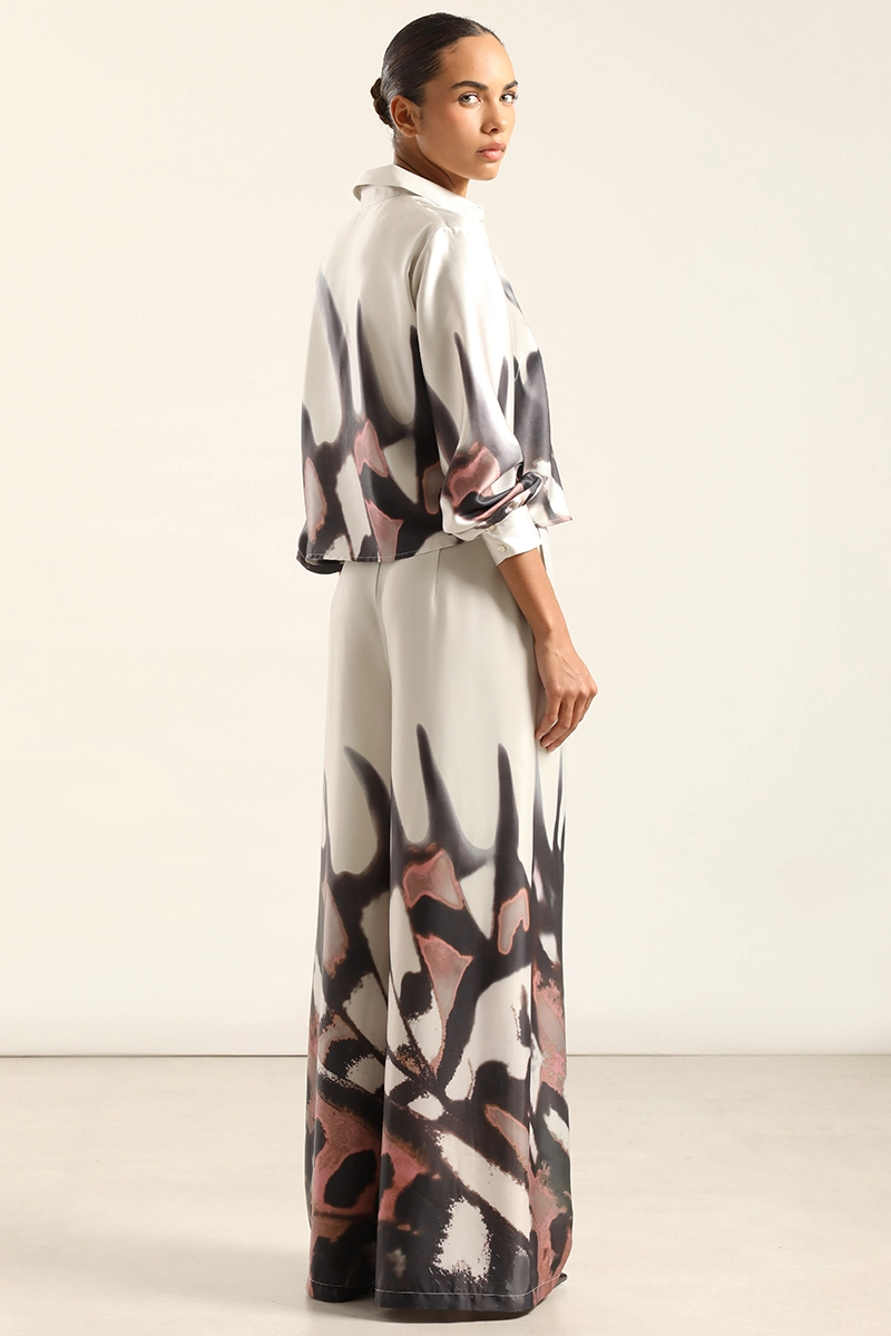 PANTALON ANCHO, SATIN ESTAMPADO, BEIGE LIOLA - 4