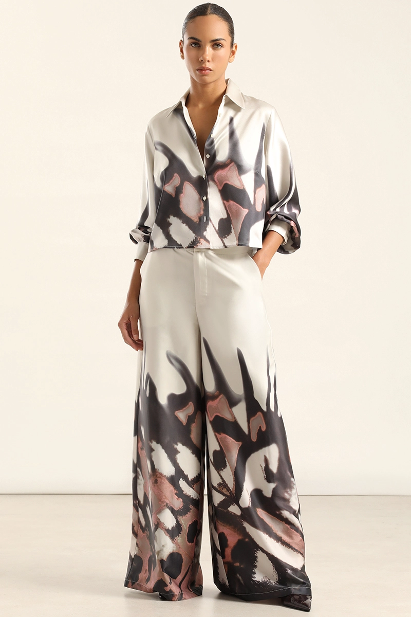 PANTALON ANCHO, SATIN ESTAMPADO, BEIGE LIOLA - 6