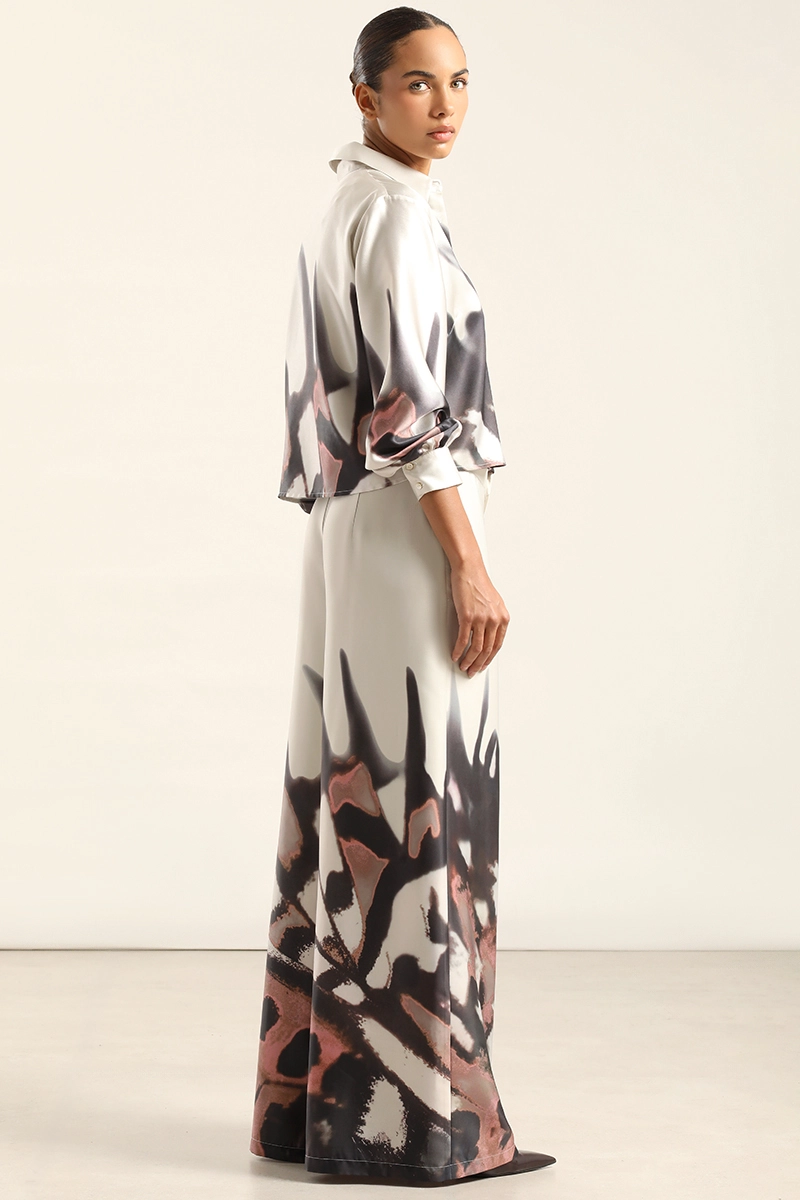 PANTALON ANCHO, SATIN ESTAMPADO, BEIGE LIOLA - 7