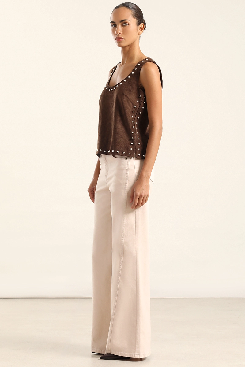 TOP EFECTO GAMUZA, TACHAS, CHOCOLATE LIOLA - 7