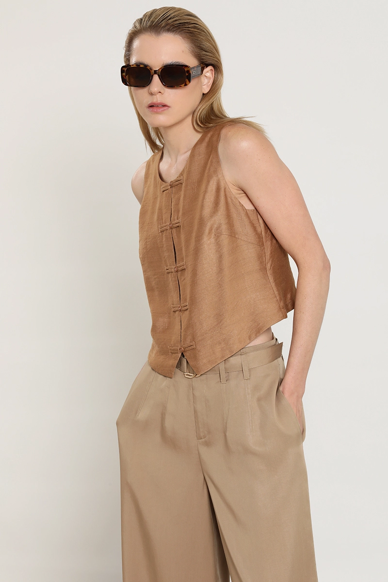 TOP SEMI SATINADO, CAMEL LIOLA - 3