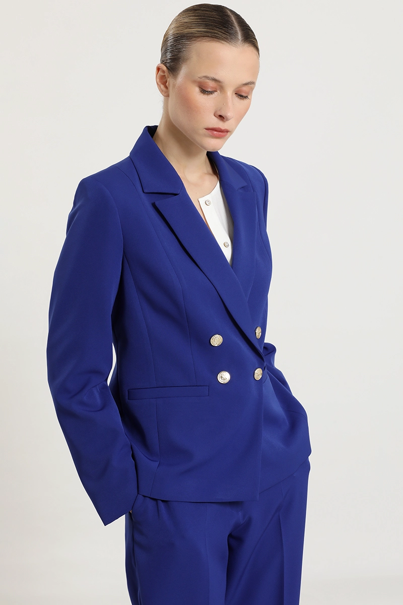 BLAZER ENTALLADO CRUZADO, AZULINO LIOLA - 2
