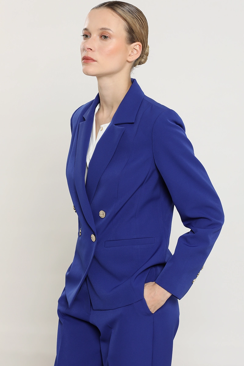BLAZER ENTALLADO CRUZADO, AZULINO LIOLA - 5