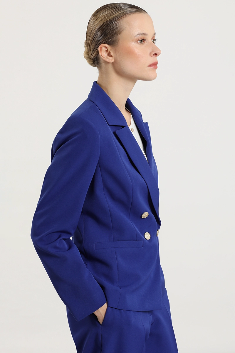 BLAZER ENTALLADO CRUZADO, AZULINO LIOLA - 6