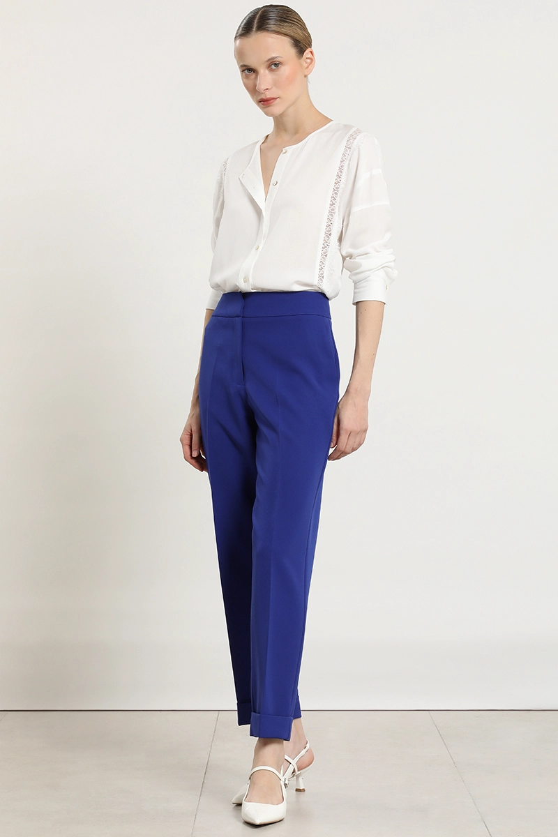 PANTALON SASTRE, HERRAJE METALICO, AZULINO LIOLA - 1
