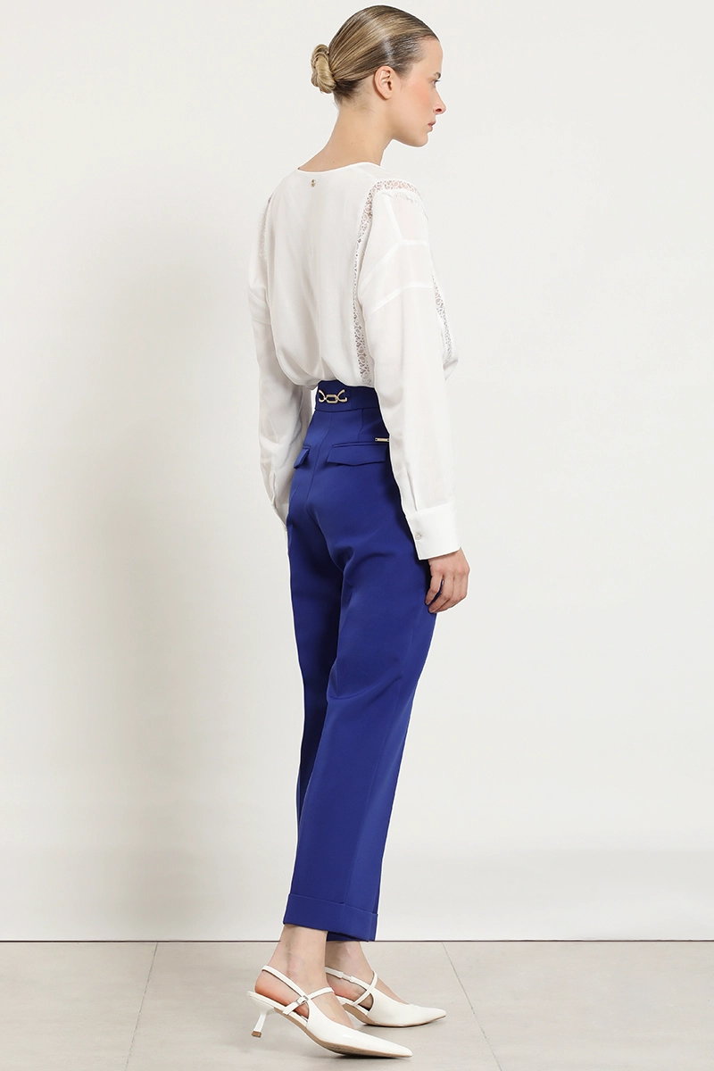 PANTALON SASTRE, HERRAJE METALICO, AZULINO LIOLA - 5