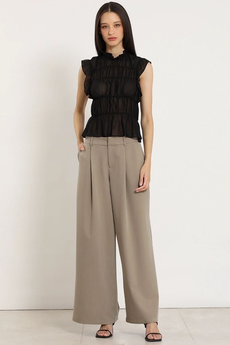 PANTALON ANCHO CON PINZAS, TOPO LIOLA - 1