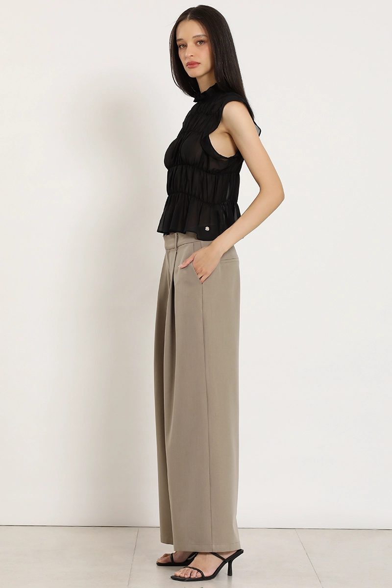 PANTALON ANCHO CON PINZAS, TOPO LIOLA - 4