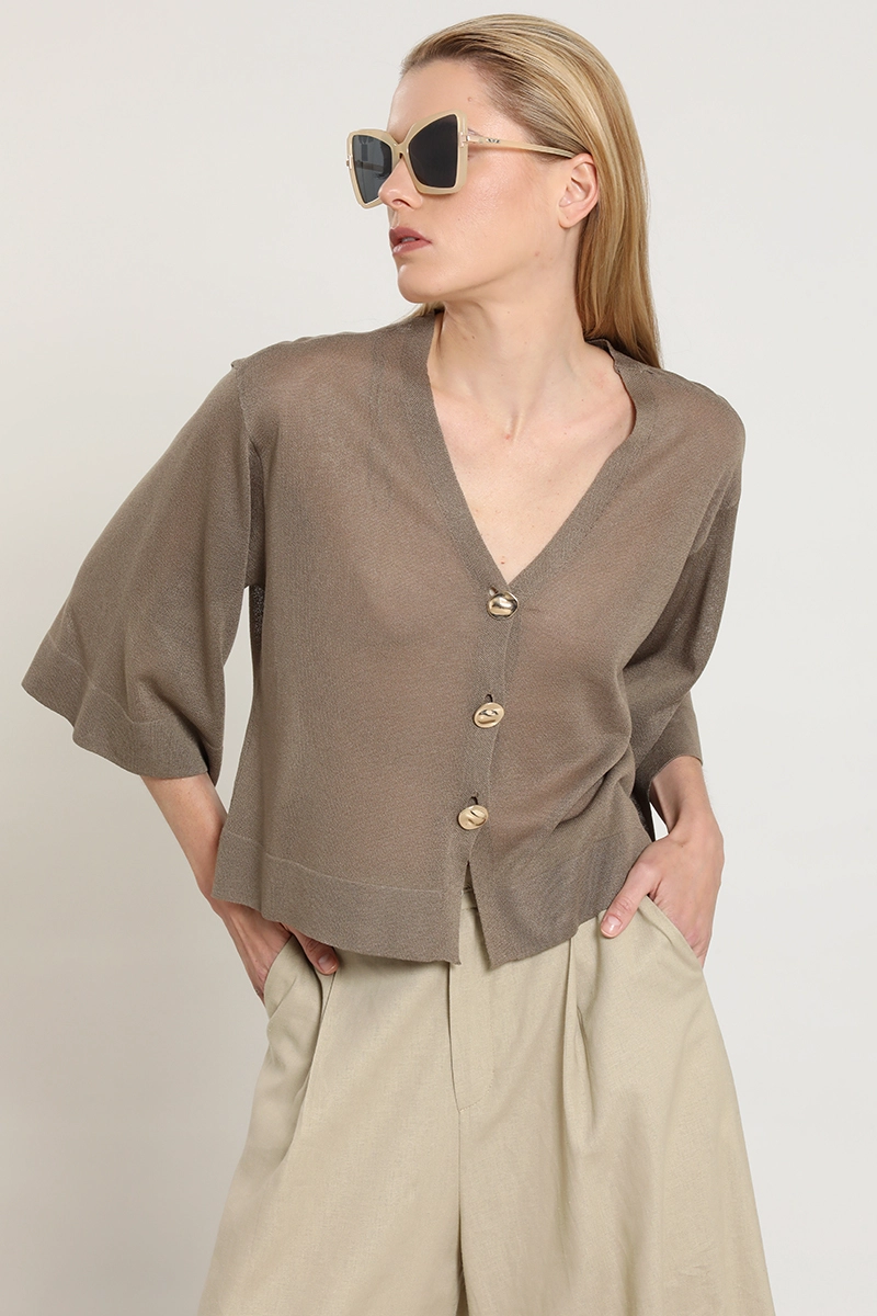 CARDIGAN PUNTO, SEMITRANSPARENTE, TOPO LIOLA - 1