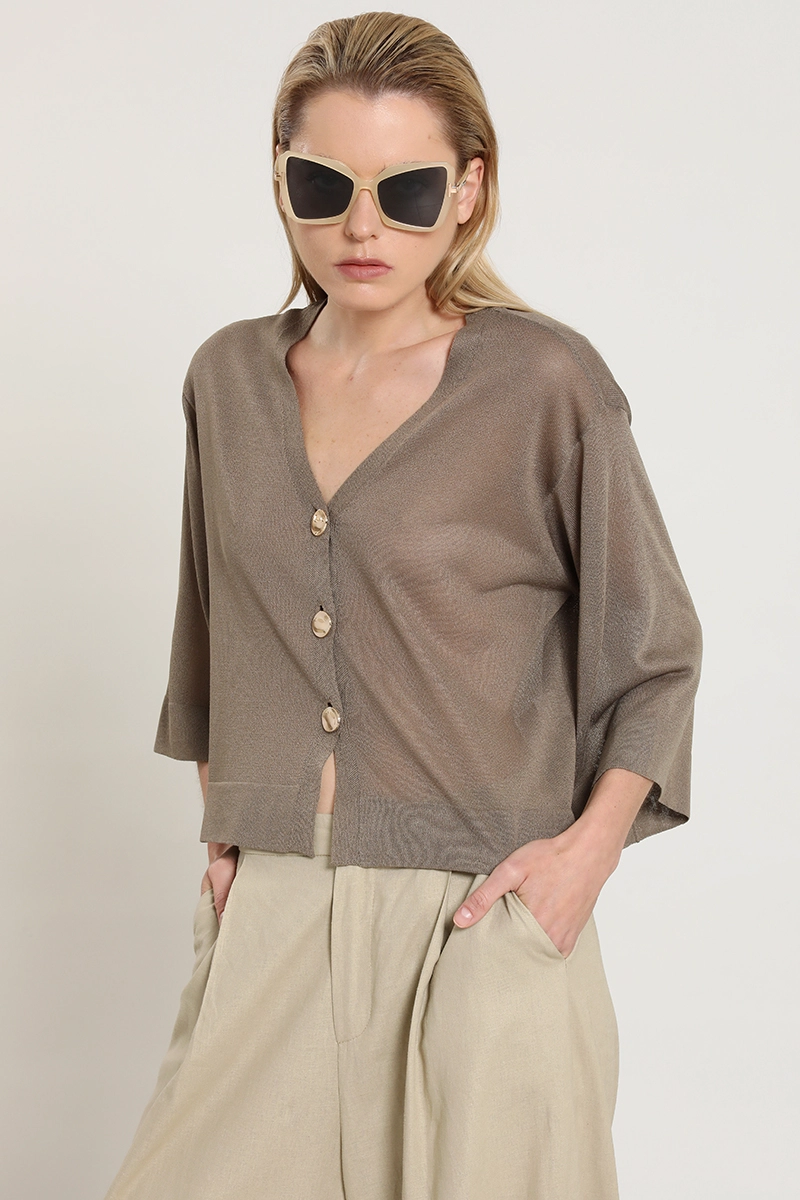 CARDIGAN PUNTO, SEMITRANSPARENTE, TOPO LIOLA - 5