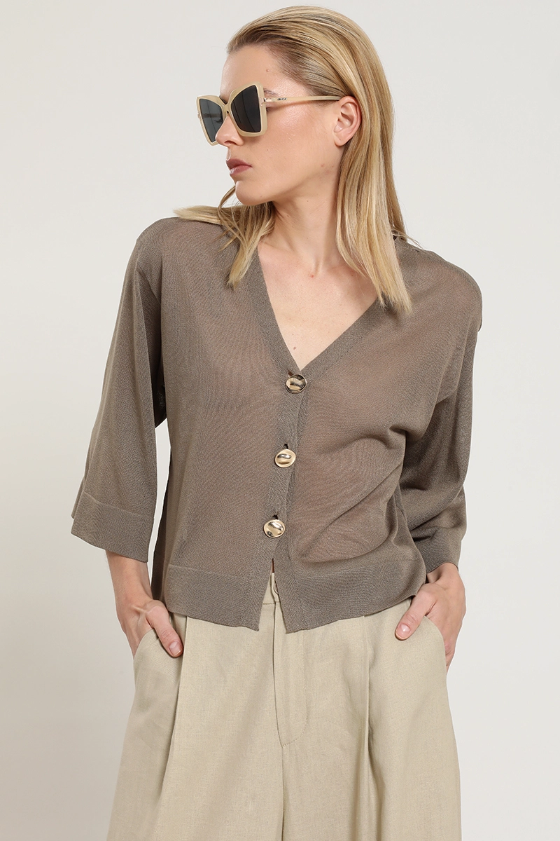 CARDIGAN PUNTO, SEMITRANSPARENTE, TOPO LIOLA - 6