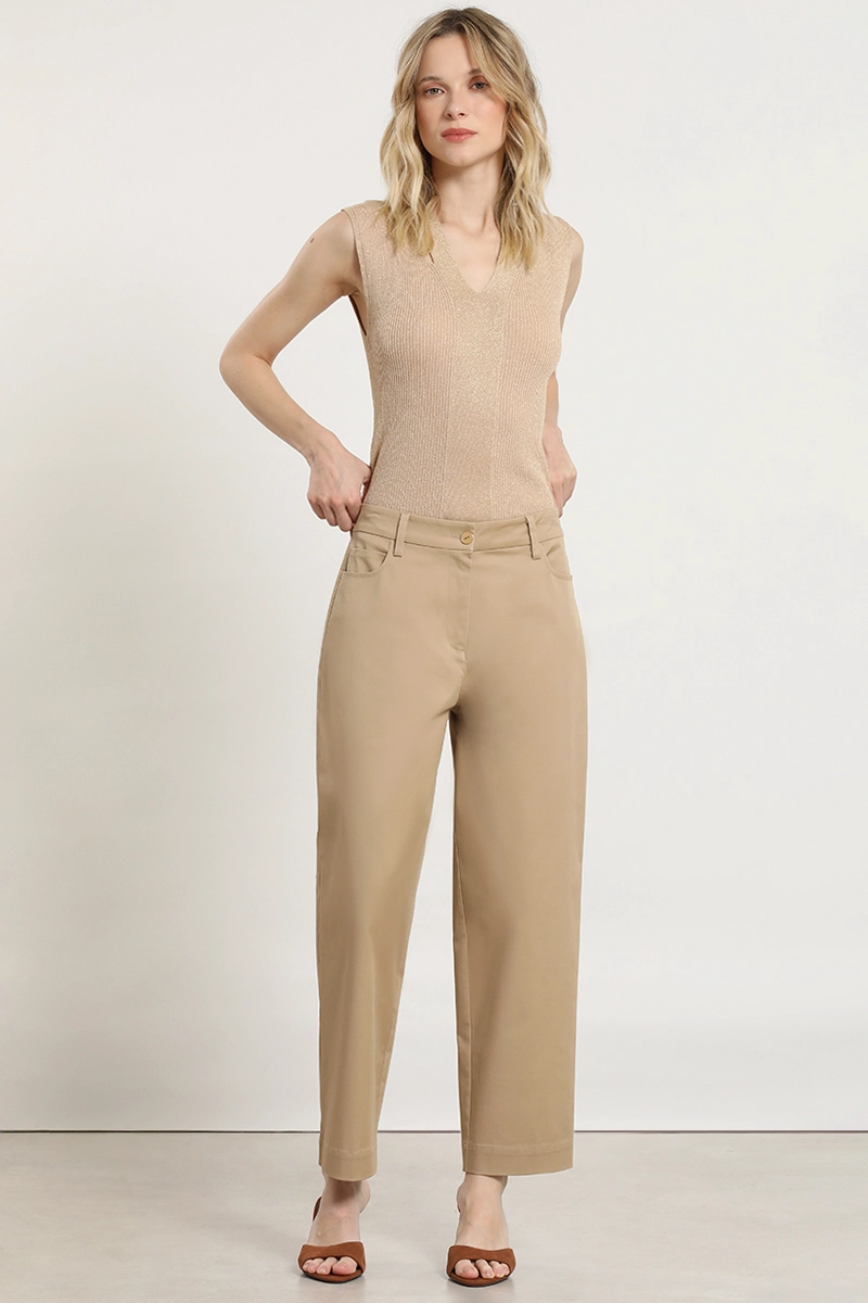 PANTALON BARREL, TIRO ALTO, BEIGE LIOLA - 2
