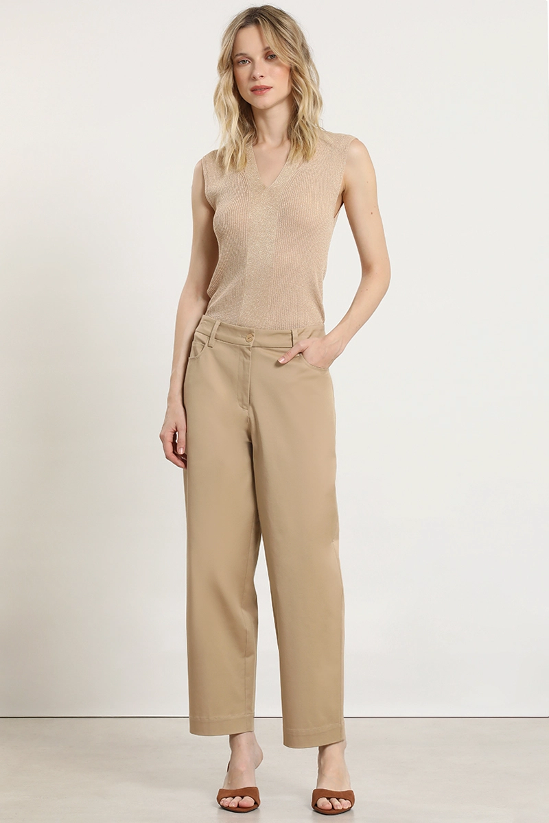 PANTALON BARREL, TIRO ALTO, BEIGE LIOLA - 7