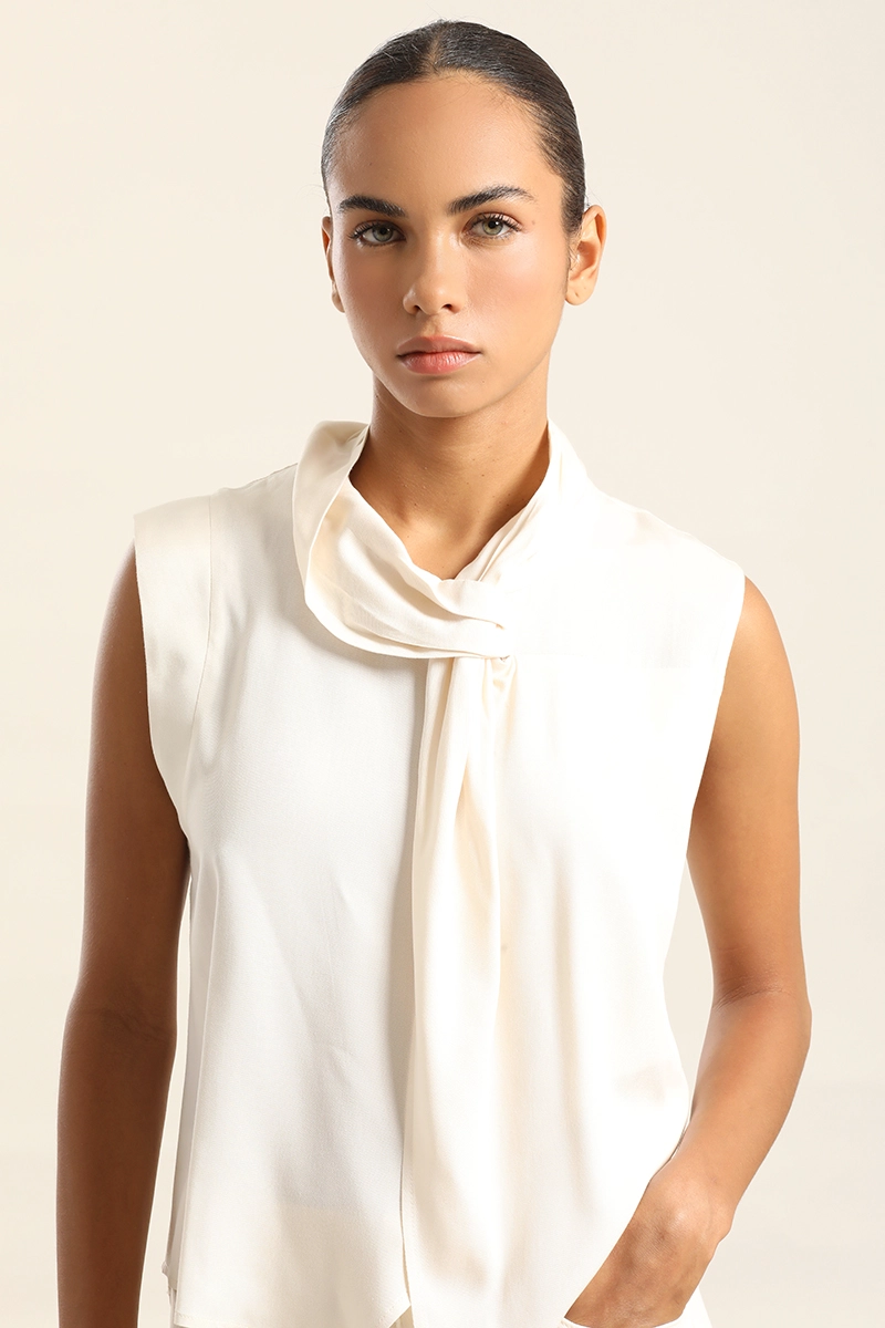 TOP CUELLO ENTRELAZADO, BEIGE LIOLA - 3
