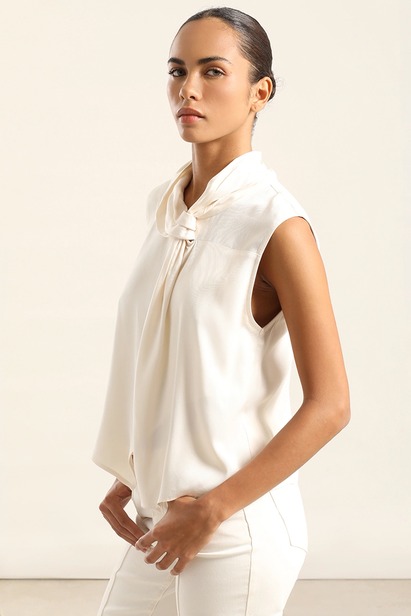 TOP CUELLO ENTRELAZADO, BEIGE LIOLA - 4