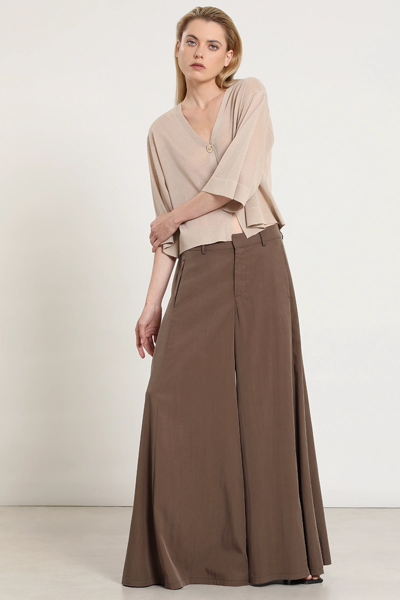 PANTALON ANCHO LYOCELL MIX, TABACO LIOLA - 2