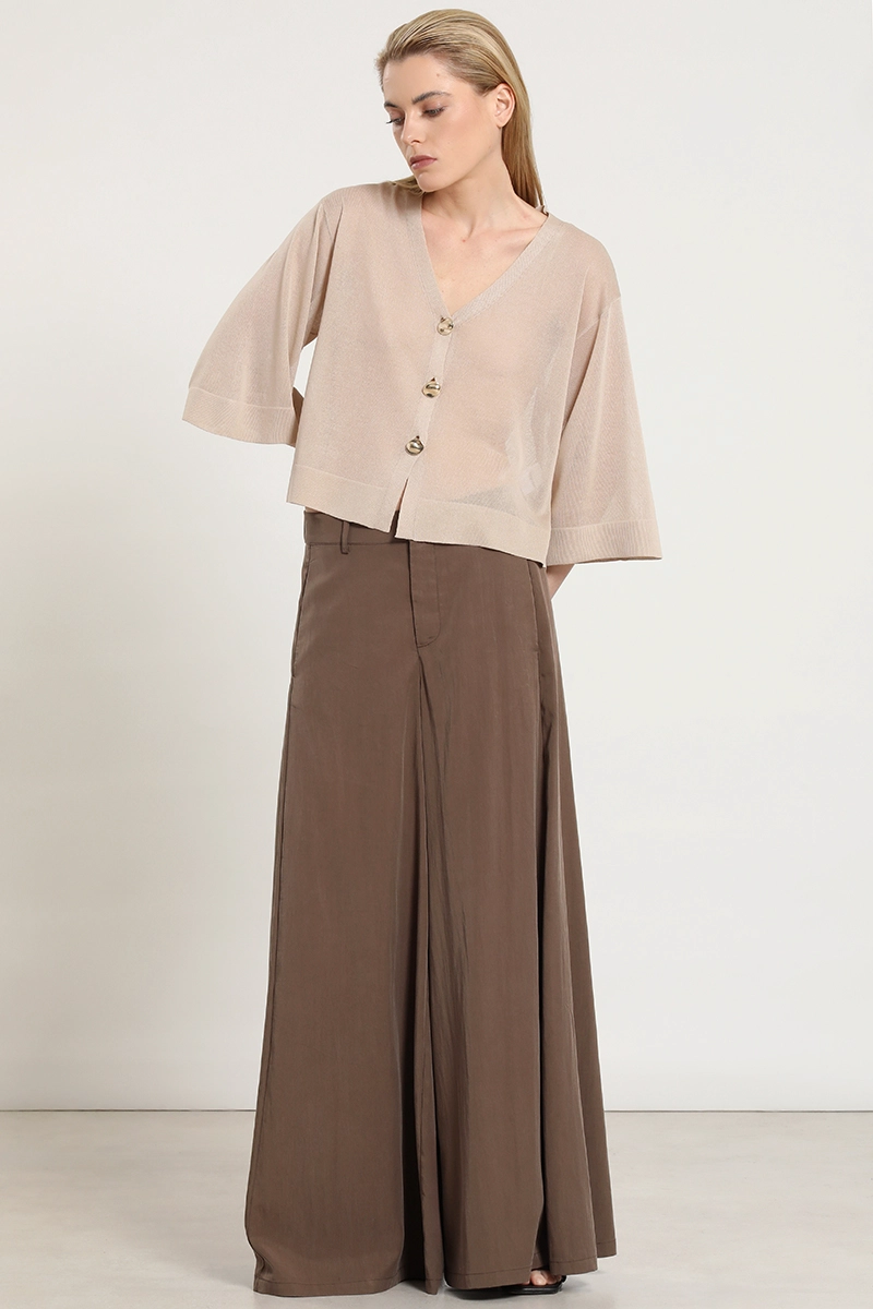 PANTALON ANCHO LYOCELL MIX, TABACO LIOLA - 4