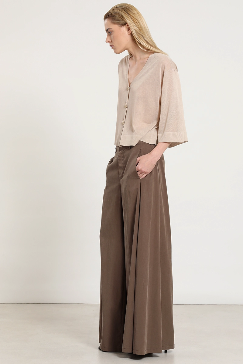 PANTALON ANCHO LYOCELL MIX, TABACO LIOLA - 5