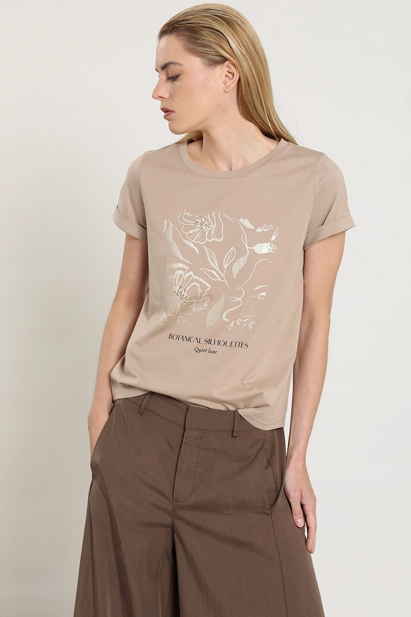 POLERA ESTAMPADO BOTANICAL SILHOUETTE, BEIGE LIOLA - 5