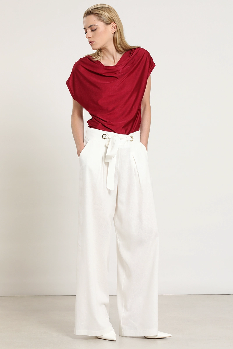 POLERA ESCOTE DRAPEADO, GUINDA LIOLA - 3