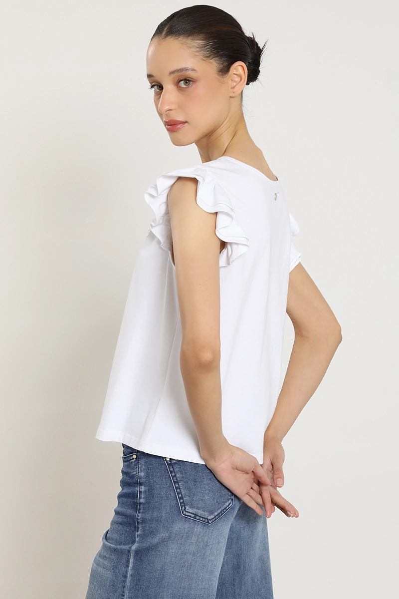 POLERA BORDADO, APLICACION STRASS, CRUDO LIOLA - 4