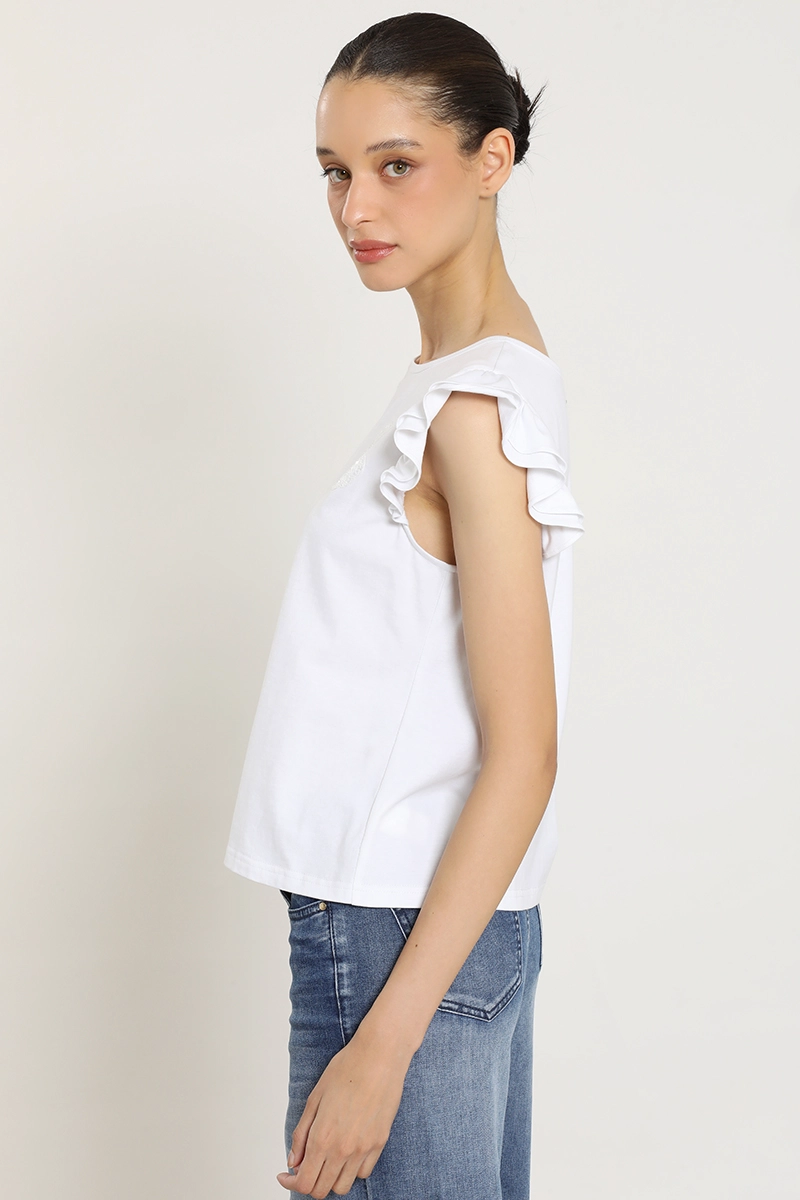 POLERA BORDADO, APLICACION STRASS, CRUDO LIOLA - 5