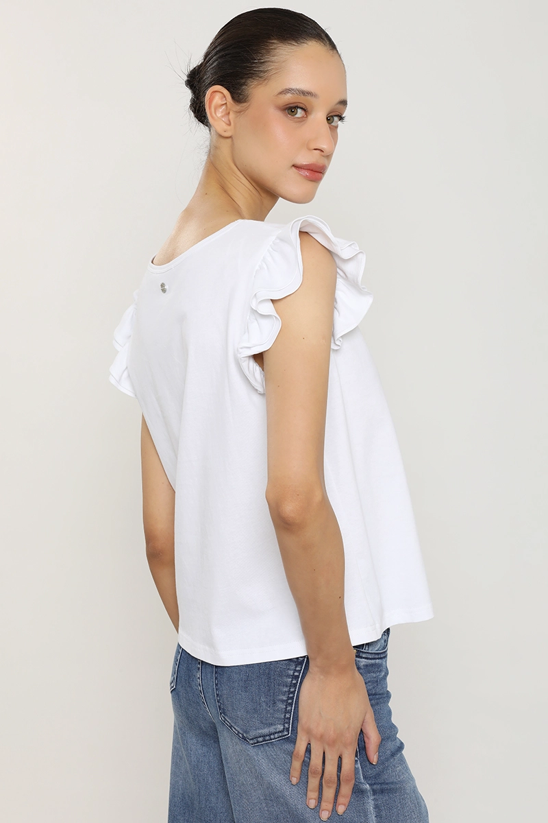 POLERA BORDADO, APLICACION STRASS, CRUDO LIOLA - 6
