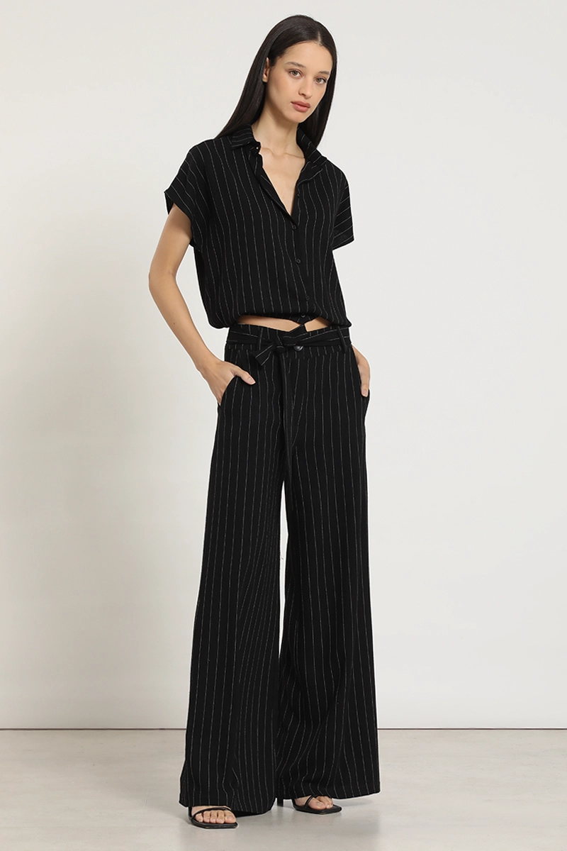 PANTALON RECTO, TIRO ALTO, NEGRO LIOLA - 1