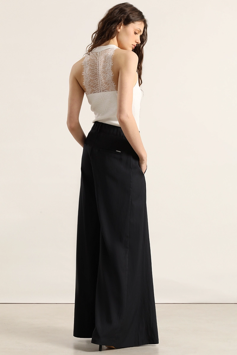 PANTALON ANCHO LYOCELL MIX, AZUL LIOLA - 4