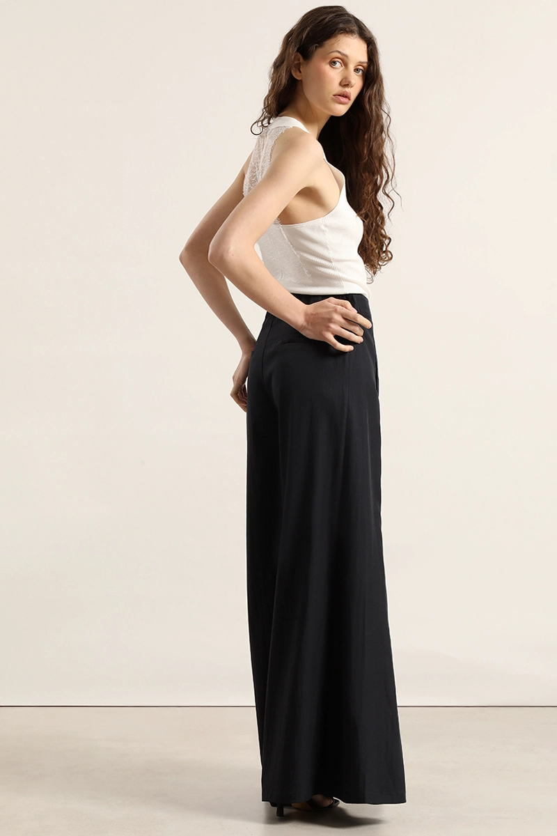 PANTALON ANCHO LYOCELL MIX, AZUL LIOLA - 5