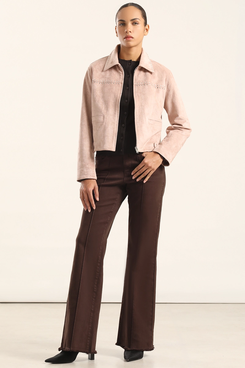 CHAQUETA TACHAS EFECTO GAMUZA, ROSA LIOLA - 2
