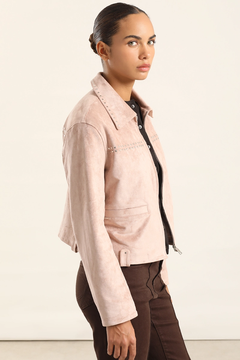 CHAQUETA TACHAS EFECTO GAMUZA, ROSA LIOLA - 3