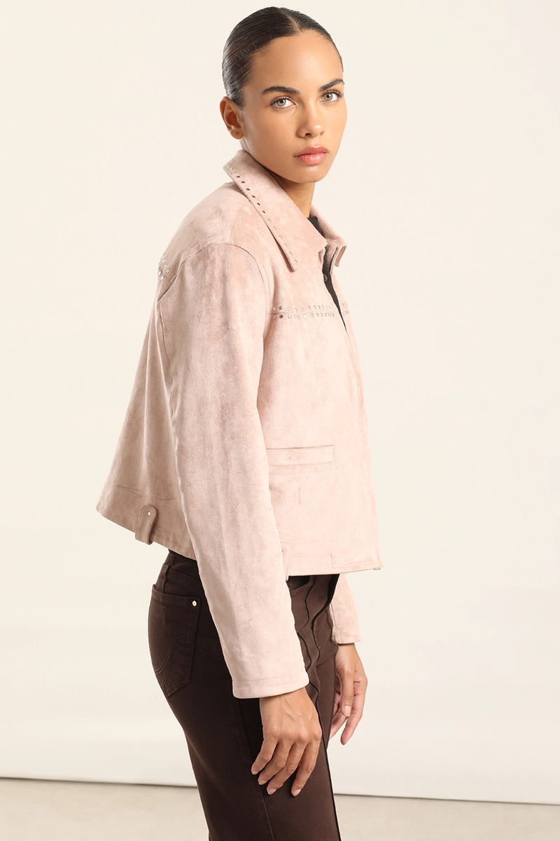 CHAQUETA TACHAS EFECTO GAMUZA, ROSA LIOLA - 6