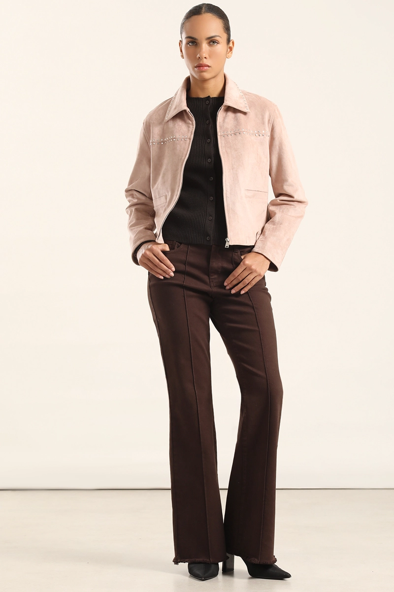 CHAQUETA TACHAS EFECTO GAMUZA, ROSA LIOLA - 7