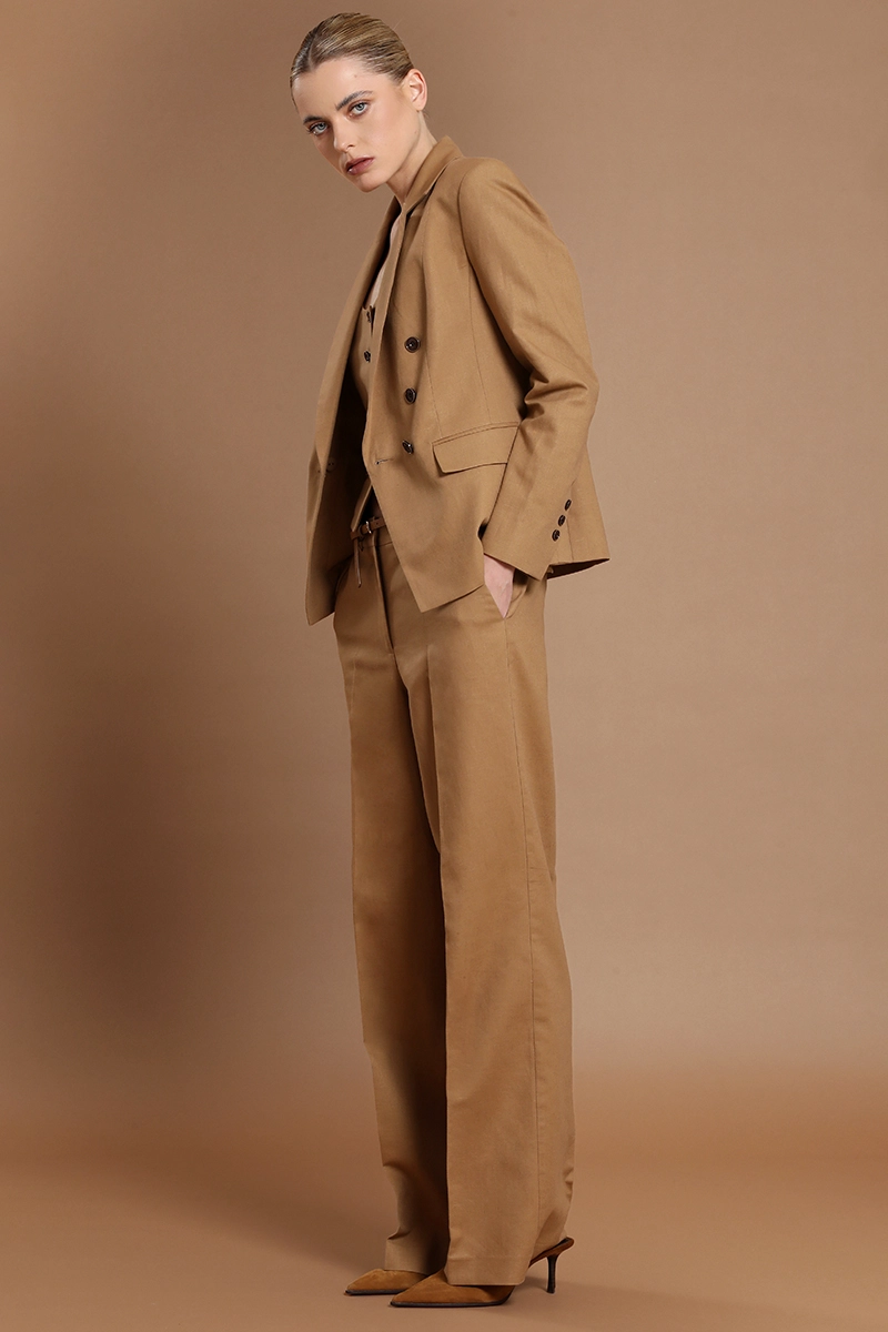 BLAZER CRUZADO, LINO ALGODON, CAMEL LIOLA - 7