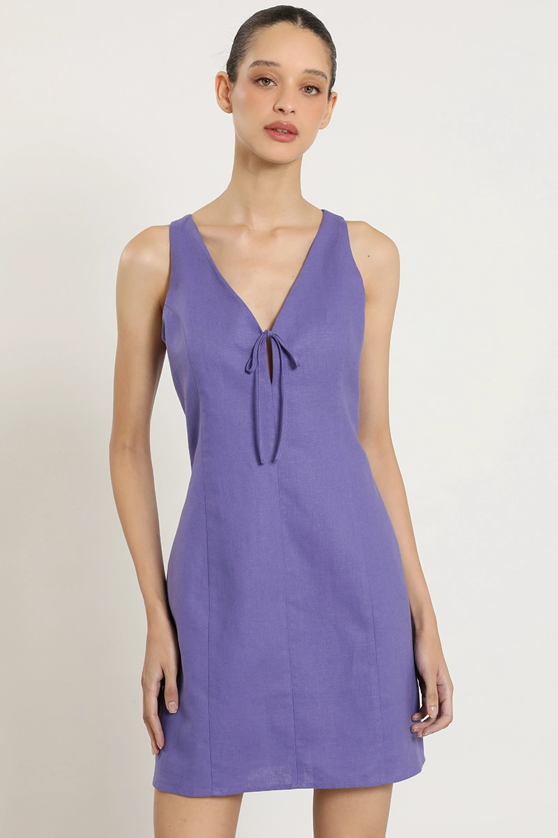 VESTIDO CORTO CON LAZO, VIOLETA LIOLA - 5