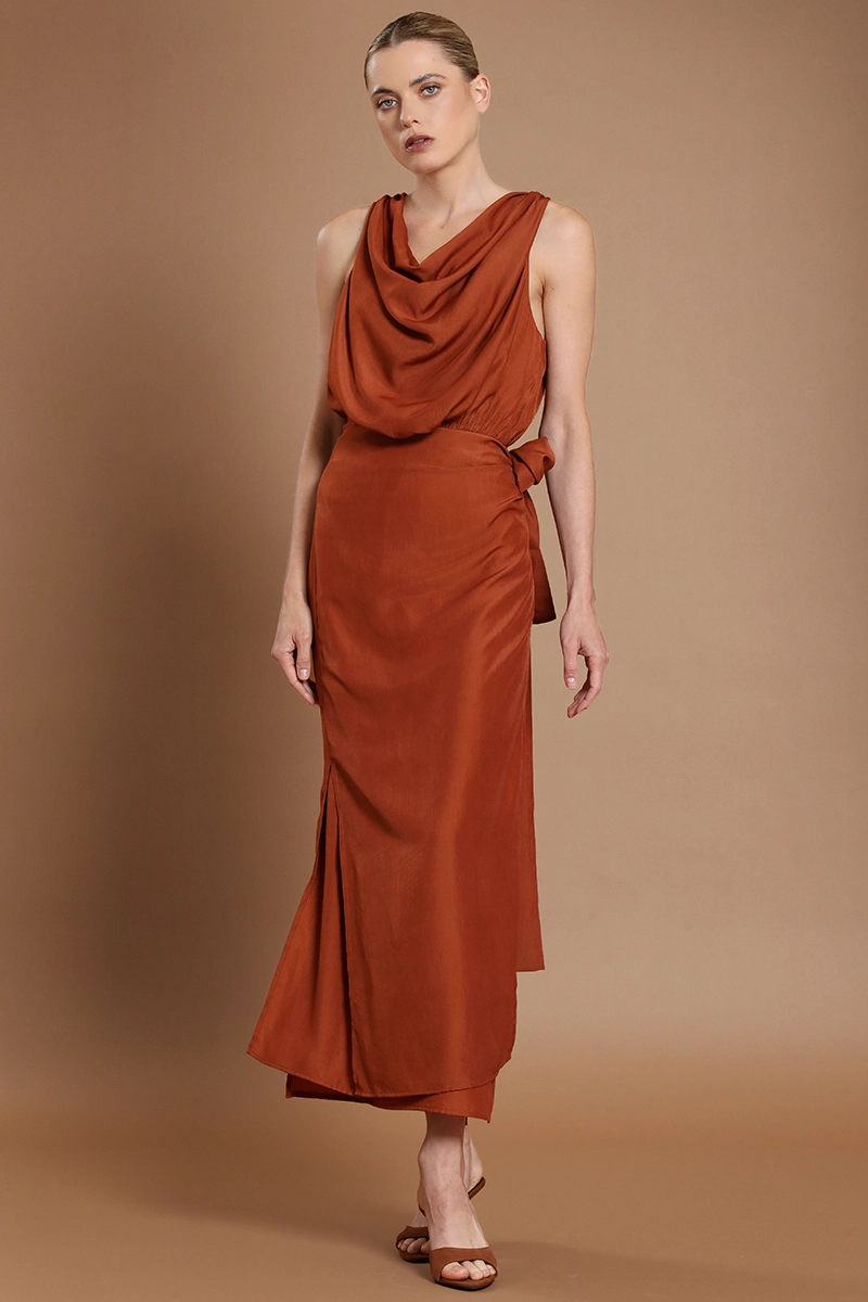 VESTIDO LARGO, ENVOLVENTE ELASTICADA, OXIDO LIOLA - 2