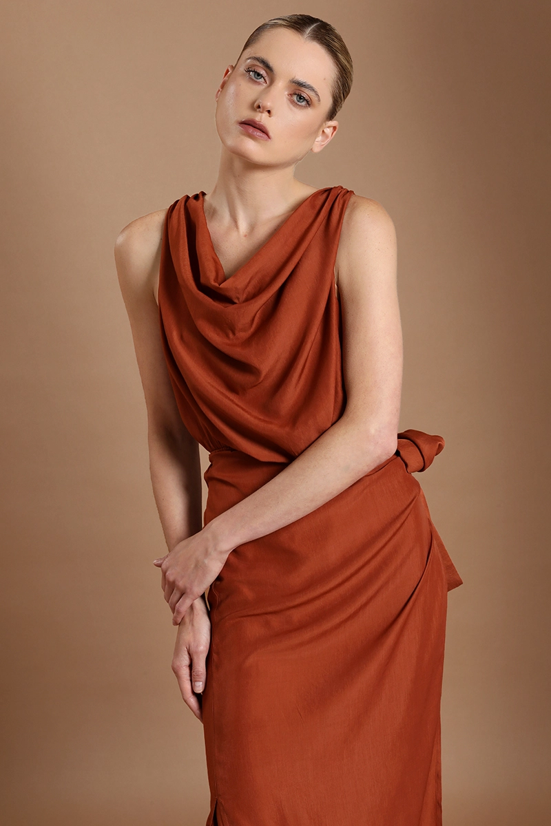 VESTIDO LARGO, ENVOLVENTE ELASTICADA, OXIDO LIOLA - 3