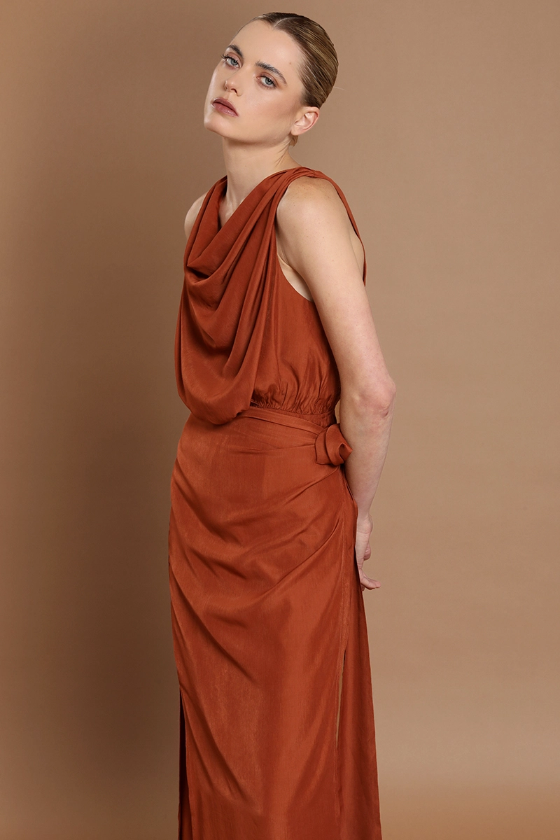 VESTIDO LARGO, ENVOLVENTE ELASTICADA, OXIDO LIOLA - 4