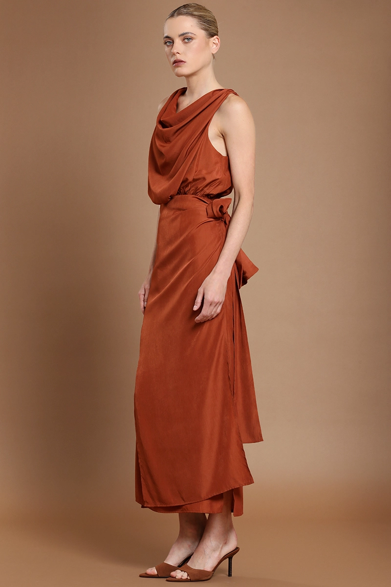 VESTIDO LARGO, ENVOLVENTE ELASTICADA, OXIDO LIOLA - 5