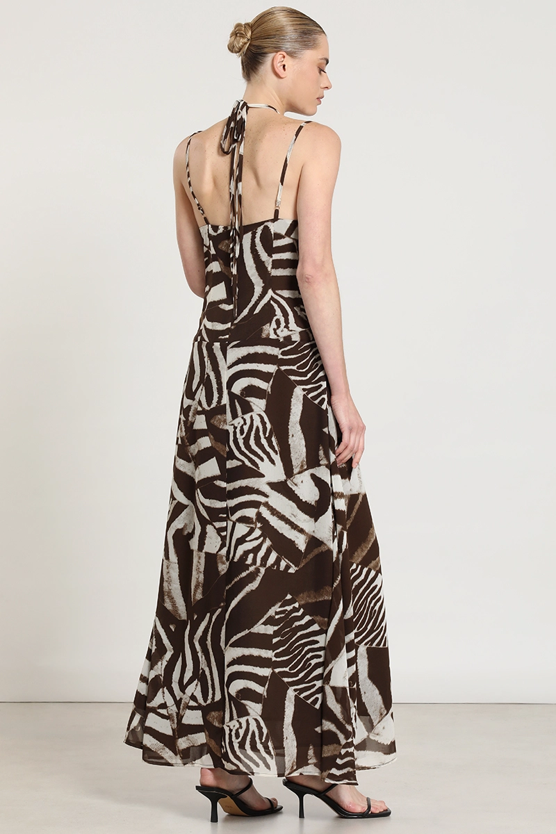 VESTIDO MAXI ESTAMPADO, CAFE LIOLA - 3