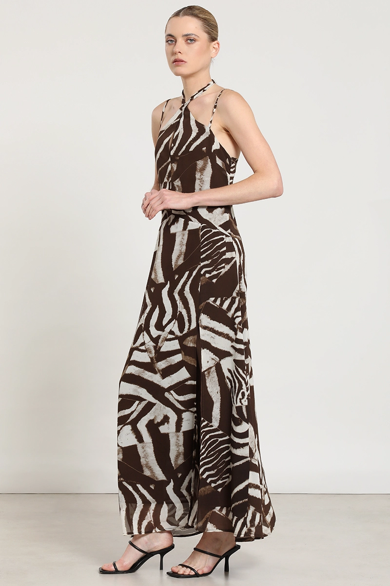 VESTIDO MAXI ESTAMPADO, CAFE LIOLA - 5