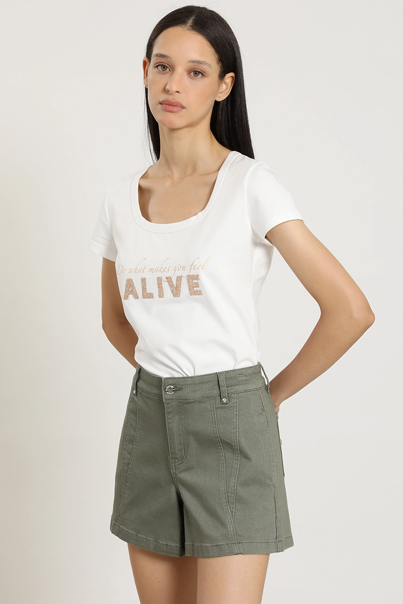 POLERA ESTAMPADO, APLICACION STRASS, CRUDO LIOLA - 3