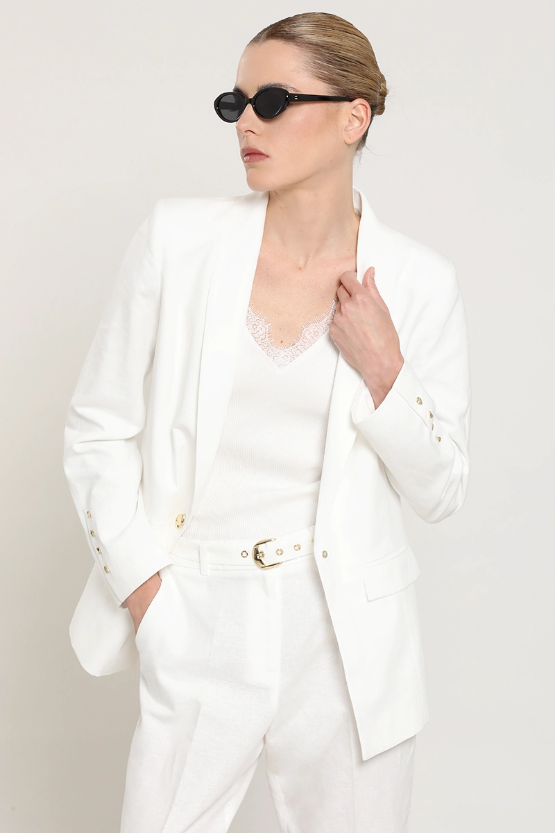 BLAZER LINO ALGODON, CRUDO LIOLA - 4