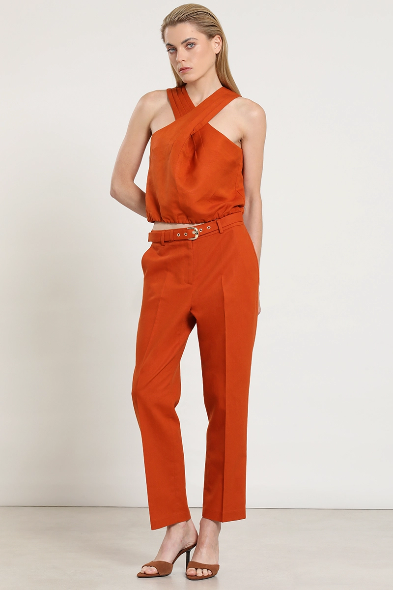 PANTALON SASTRE LINO ALGODON, OXIDO LIOLA - 1